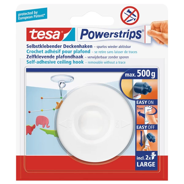Tesa POWERSTRIPS DECKENHAKEN WEIß 3 Tesa POWERSTRIPS DECKENHAKEN WEIß