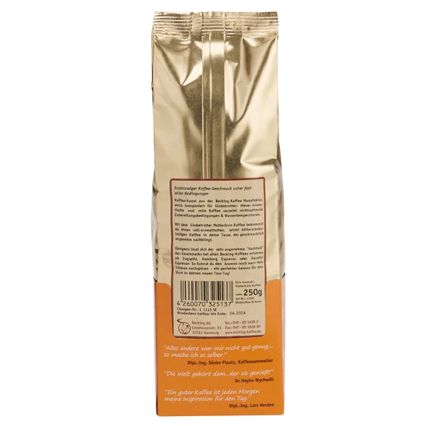 Becking Kaffee GLOBETROTTER MATTERHORN KAFFEE GANZE BOHNE 4 Becking Kaffee GLOBETROTTER MATTERHORN KAFFEE GANZE BOHNE – Bild 2